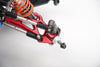 Aluminum 7075 Alloy Front Steering Blocks For Traxxas 1:10 Slash MudBoss / Drag Slash / 2WD Bandit / 2WD F-150 / 2WD Slash Brushless / 2WD Bigfoot / 2WD Rustler / 2WD Stampede Upgrade Parts - Red