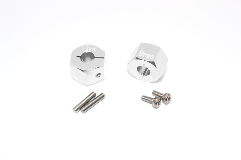 Aluminum Alloy Hex Adapter 12X9mm For 1/10 Tamiya R/C TT02B - Silver