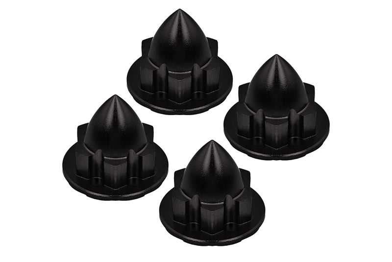 Aluminum 22mm Wheel Cone Locker For Traxxas 1:5 X Maxx 6S / X Maxx 8S / XRT 8S Monster Truck Upgrades - 4Pc Set Black