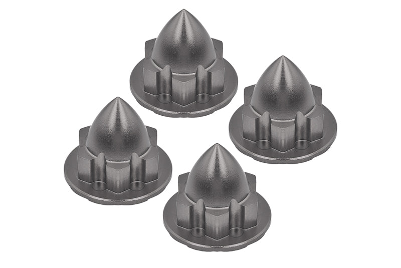 Aluminum 22mm Wheel Cone Locker For Traxxas 1:5 X Maxx 6S / X Maxx 8S / XRT 8S Monster Truck Upgrades - 4Pc Set Gray Silver