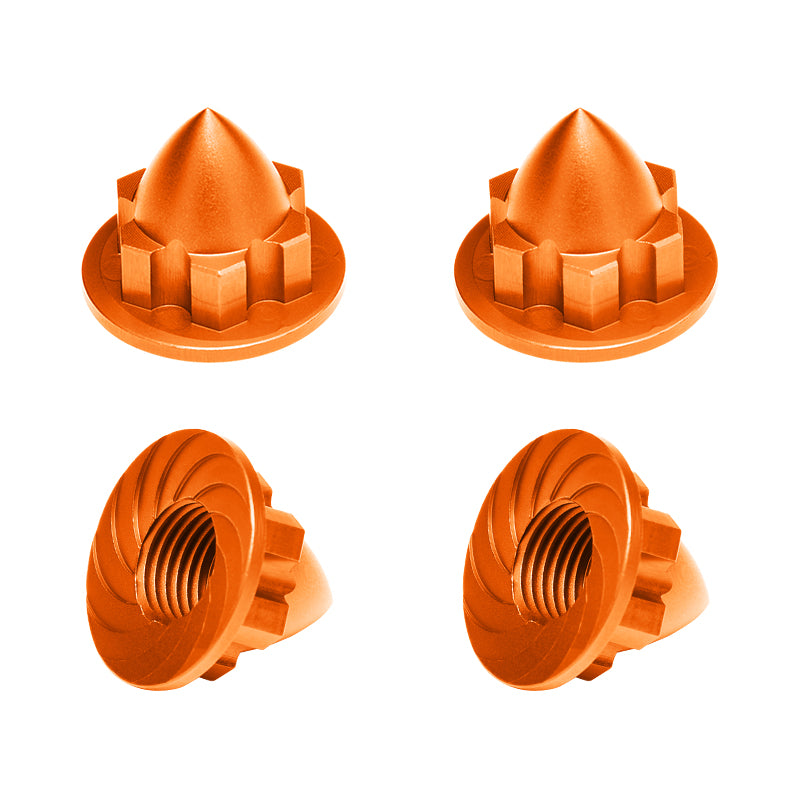 Aluminum 22mm Wheel Cone Locker For Traxxas 1:5 X Maxx 6S / X Maxx 8S / XRT 8S Monster Truck Upgrades - 4Pc Set Orange