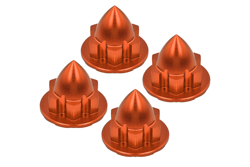 Aluminum 22mm Wheel Cone Locker For Traxxas 1:5 X Maxx 6S / X Maxx 8S / XRT 8S Monster Truck Upgrades - 4Pc Set Orange