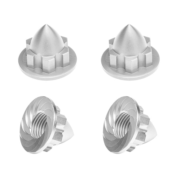Aluminum 22mm Wheel Cone Locker For Traxxas 1:5 X Maxx 6S / X Maxx 8S / XRT 8S Monster Truck Upgrades - 4Pc Set Silver