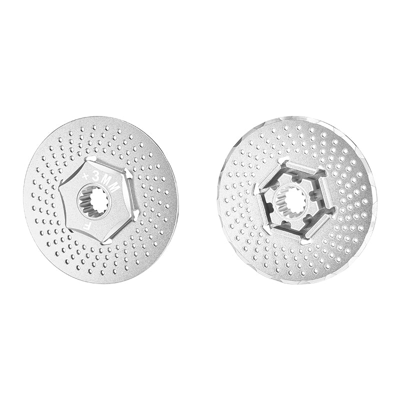 Traxxas X-Maxx 4X4 Aluminum Front Wheel Hex Claw +3mm With Brake Disk - 2Pcs Silver