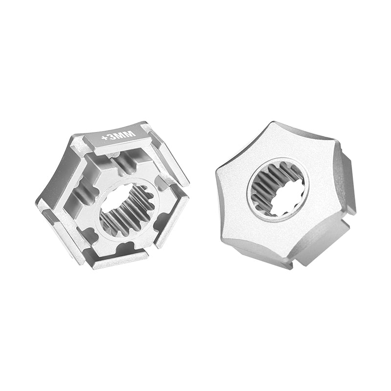 Traxxas X-Maxx 4X4 Aluminum Wheel Hex Claw (+3mm) - 2Pcs Silver