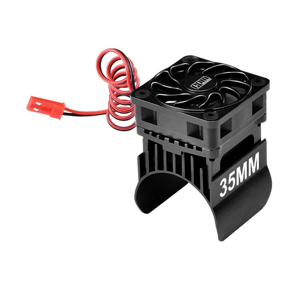Traxxas TRX-4 Trail Defender Crawler / TRX-6 Mercedes-Benz G63 Aluminum 35mm Motor Heatsink With Cooling Fan - 1 Set Black