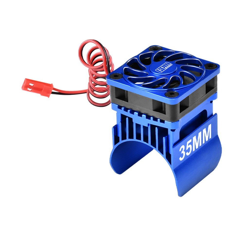 Aluminum 6061-T6 Alloy Cooling Fan With 35mm Motor Heatsink For Traxxas 1:16 Mini Maxx 4WD 107154-1 / Mini XRT VXL-3S 108076-1 Monster Truck Upgrades - Blue