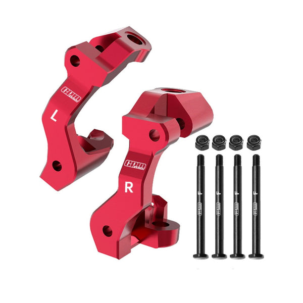 Aluminum 7075 Alloy Front Caster Blocks C-Hubs For Traxxas 1/16 Mini Maxx 4WD RTR Brushless Monster Truck 107154-1 Upgrades - Red