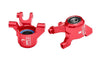 Aluminium 7075 Alloy Front Steering Blocks with Oversize Bearing for Traxxas 1:16 Mini Maxx 4WD 107154-1 / Mini XRT VXL-3S 108076-1 Monster Truck Upgrades - Red