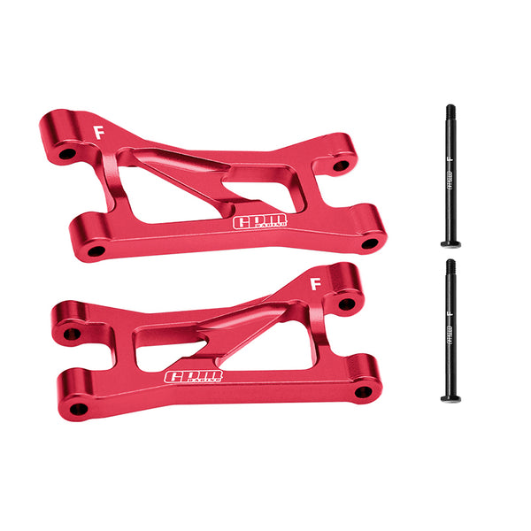 Aluminum 7075 Alloy Front Upper Suspension Arms For Traxxas 1/16 Mini Maxx 4WD RTR Brushless Monster Truck 107154-1 Upgrades - Red