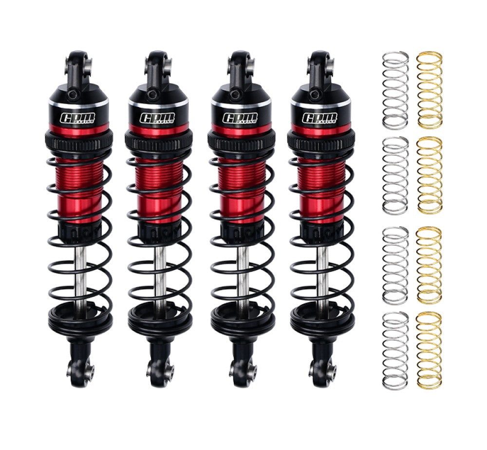 Aluminum Alloy Adjustable Shocks 87mm 4Pc Front And Rear For Traxxas 1/16 Mini Maxx 4WD RTR Brushless Monster Truck 107154-1 Upgrades - Red