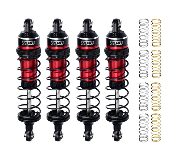 Aluminum Alloy Adjustable Shocks 87mm 4Pc Front And Rear For Traxxas 1/16 Mini Maxx 4WD RTR Brushless Monster Truck 107154-1 Upgrades - Red