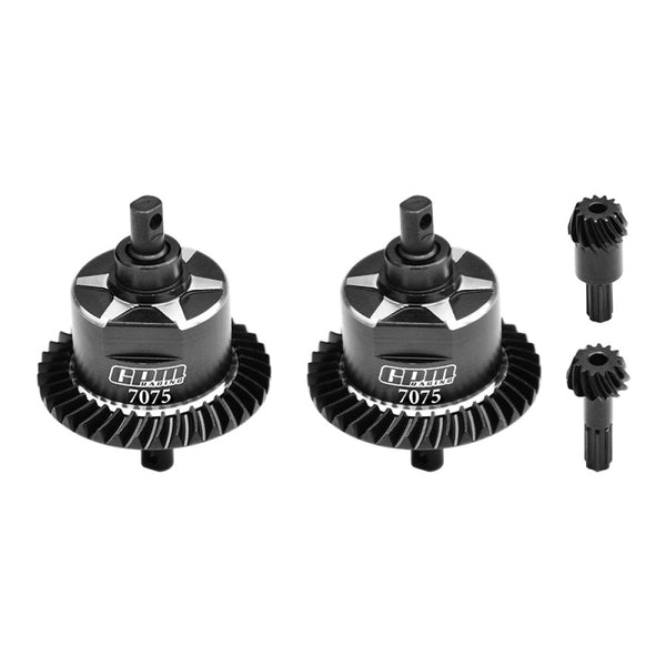 4140 Carbon Steel + 7075 Alloy Front & Rear Complete Differential For Traxxas 1/16 Mini Maxx 4WD RTR Brushless Monster Truck 107154-1 Upgrades - Black