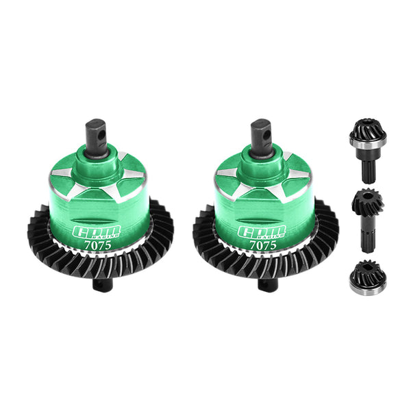 4140 Carbon Steel + 7075 Alloy Front & Rear Complete Differential for Traxxas 1:16 Mini Maxx 4WD 107154-1 / Mini XRT VXL-3S 108076-1 Monster Truck Upgrades - Green