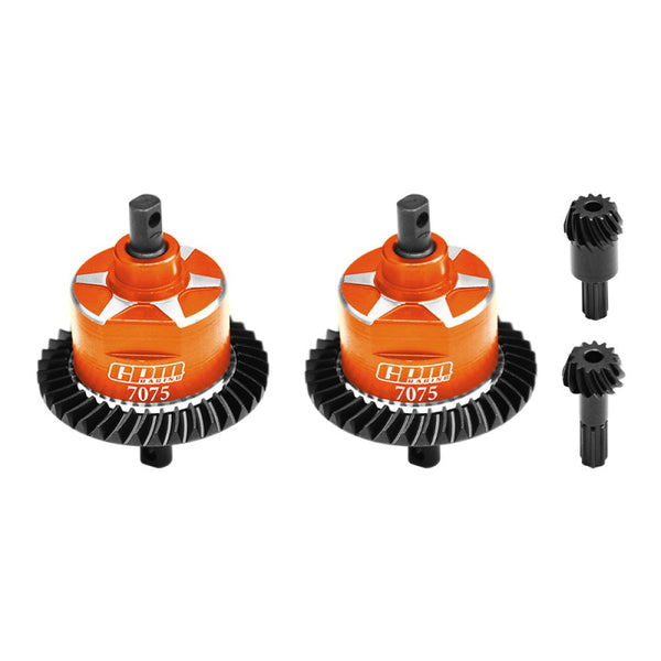 4140 Carbon Steel + 7075 Alloy Front & Rear Complete Differential For Traxxas 1/16 Mini Maxx 4WD RTR Brushless Monster Truck 107154-1 Upgrades - Orange