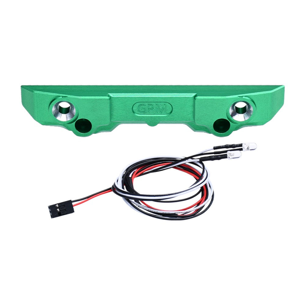 Aluminum 7075 Alloy Rear Bumper With LED Lights For Traxxas 1/16 Mini Maxx 4WD RTR Brushless Monster Truck 107154-1 Upgrades - Green