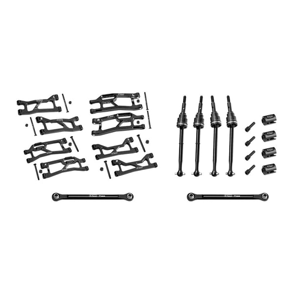 Aluminum 7075 Alloy Widemaxx Suspension Kit For Traxxas 1:16 Mini Maxx / Mini XRT VXL 3S Monster Truck Upgrades - Black