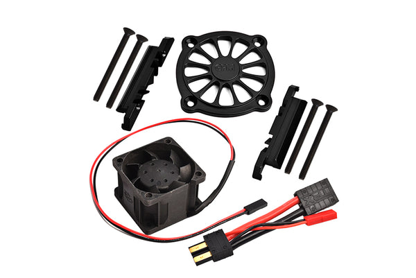 GPM For Traxxas 1/10 Maxx 4WD Monster Truck Upgrade Parts Aluminum Motor Heatsink With Cooling Fan - 1 Set Black