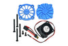 Traxxas Unlimited Desert Racer 4X4 (#85076-4) Aluminum Motor Heatsink With Cooling Fan - 1 Set Blue
