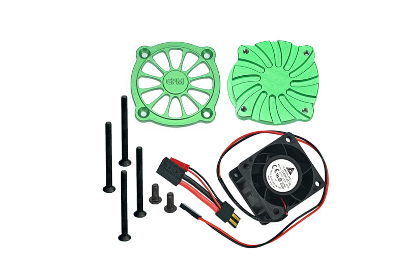 Traxxas Unlimited Desert Racer 4X4 (#85076-4) Aluminum Motor Heatsink With Cooling Fan - 1 Set Green