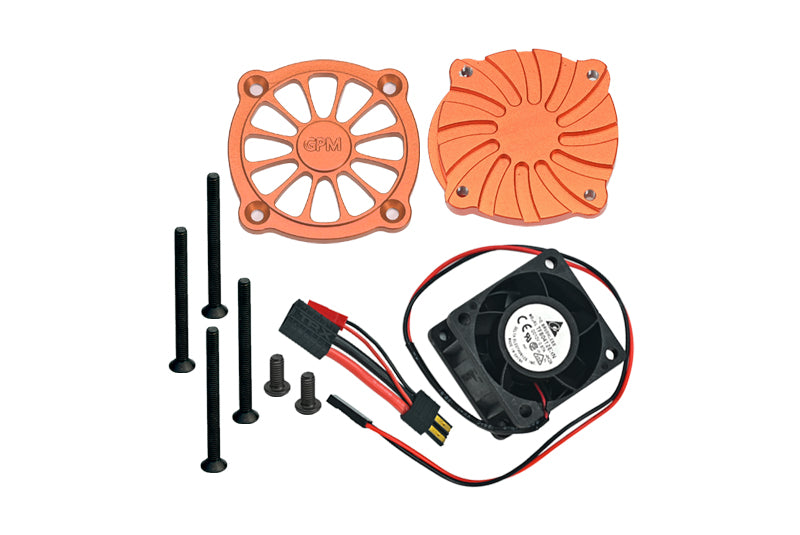 Traxxas Unlimited Desert Racer 4X4 (#85076-4) Aluminum Motor Heatsink With Cooling Fan - 1 Set Orange