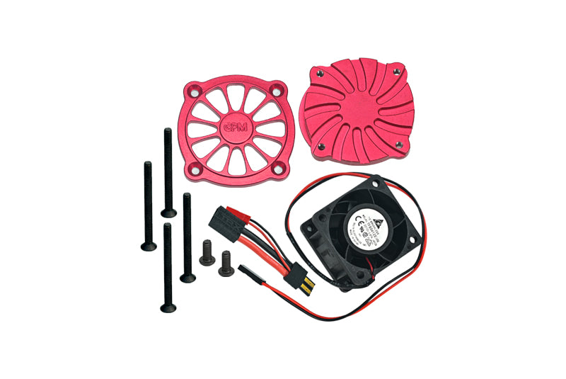 Traxxas Unlimited Desert Racer 4X4 (#85076-4) Aluminum Motor Heatsink With Cooling Fan - 1 Set Red