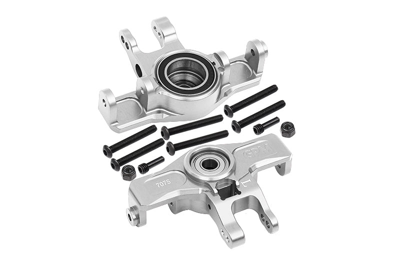Aluminum 7075-T6 Front Knuckle Arms (Larger Inner Bearings) For Traxxas 1:7 Unlimited Desert Racer UDR Pro-Scale 4X4 (85076-4) Upgrades - Silver