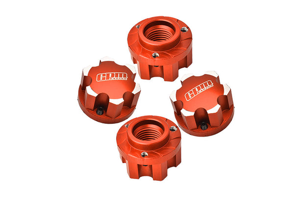 Aluminum 7075 Alloy Wheel Adapters For Pro-Line Tire For Traxxas 1:5 X Maxx 8S-77086-4 / XRT 8S-78086-4 / XRT Ultimate 8S-78097-4 / X Maxx Ultimate 8S-77097-4 Monster Truck Upgrades - Orange