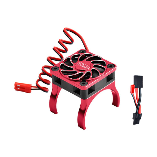 Aluminum 6061-T6 Alloy High Speed Cooling Fan 18000 RPM Compatible With 36mm Motor For Traxxas 1:16 Mini Maxx / Mini XRT 3S / 1/8 Jato 2S 4S Upgrade Parts - Red