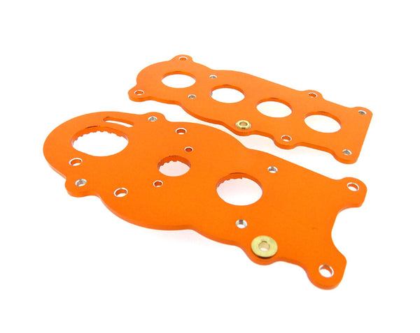 Tamiya Ford F350 High-Lift Aluminum Gear Box Plate - 2Pcs Orange