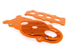 Tamiya Ford F350 High-Lift Aluminum Gear Box Plate - 2Pcs Orange