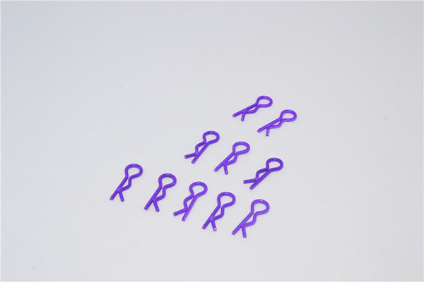 Small Flu Body Clips Set - 10Pcs Purple