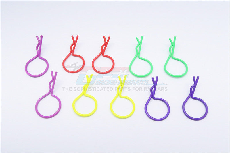 Medium Flu Round Body Clip Set (Mixed Color) - 10Pcs
