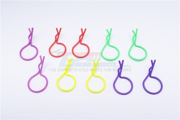 Medium Flu Round Body Clip Set (Mixed Color) - 10Pcs