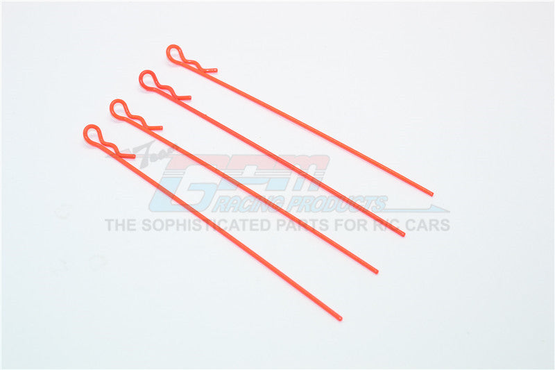 Long Flu Body Clip Set (Stick Length Of 100mm) - 4Pcs Orange