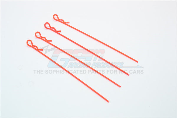 Long Flu Body Clip Set (Stick Length Of 100mm) - 4Pcs Orange