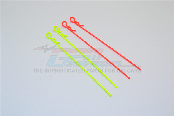 Long Flu Body Clip Set (Stick Length Of 100mm) Mixed Color - 4Pcs