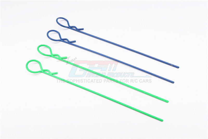Long Flu Round Body Clip Set (Stick Length Of 98mm) Mixed Color - 4Pcs