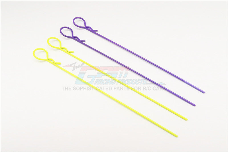 Extend Long Round Body Clip Set (Stick Length 118mm) Mixed Color - 4Pcs