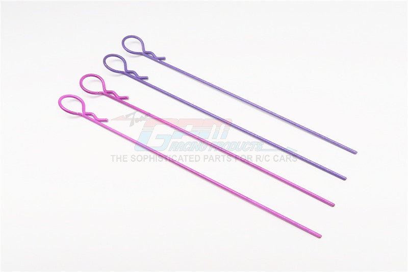Extend Long Round Body Clip Set (Stick Length 118mm) Mixed Color - 4Pcs