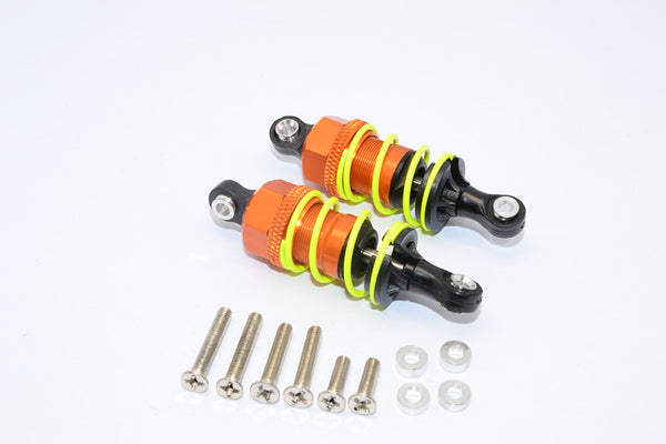 1/10 Touring - Plastic Ball Top Damper (50mm) With Washers & Screws - 1Pr Set Orange - JTeamhobbies