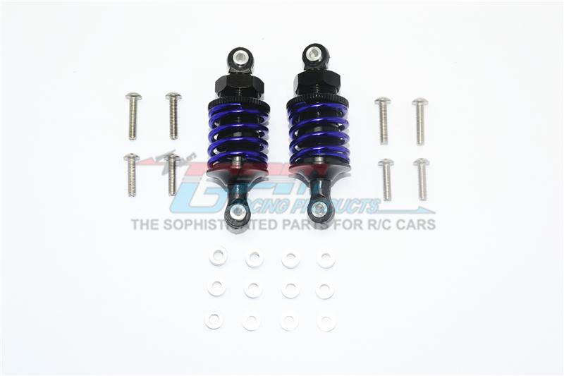 Aluminum Front Or Rear Spring Dampers (50mm) For 1:10 R/C Cars - 1Pr Set Black