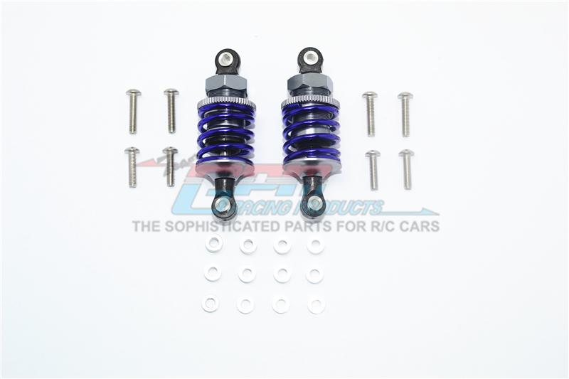 Aluminum Front Or Rear Spring Dampers (50mm) For 1:10 R/C Cars - 1Pr Set Gray Silver
