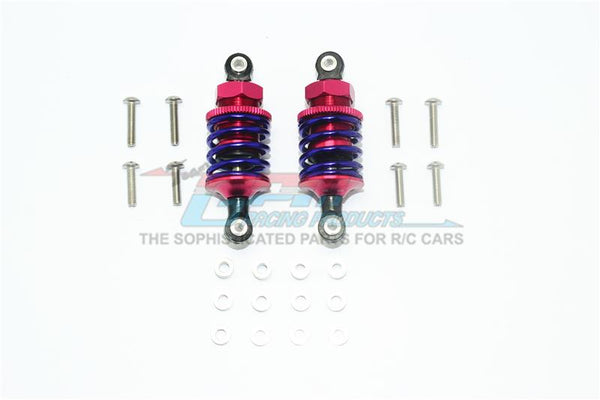 Aluminum Front Or Rear Spring Dampers (50mm) For 1:10 R/C Cars - 1Pr Set Red