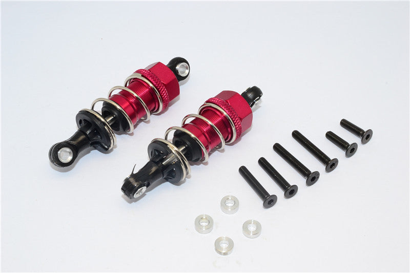 1/10 Touring - Plastic Ball Top Damper (55mm) With Washers & Screws - 1Pr Set Red - JTeamhobbies