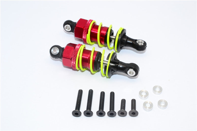 1/10 Touring - Plastic Ball Top Damper (55mm) With Washers & Screws - 1Pr Set Red - JTeamhobbies