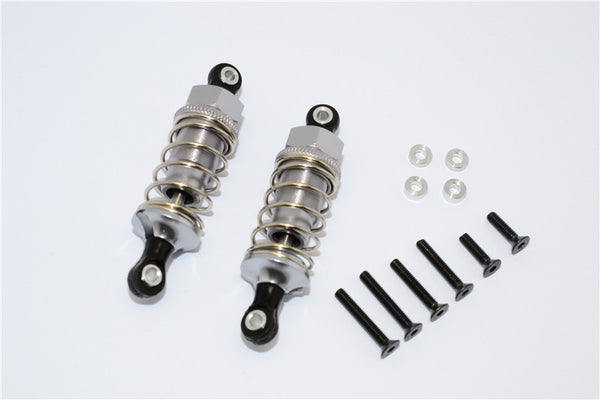 1/10 Touring - Plastic Ball Top Damper (60mm) With Washers & Screws - 1Pr Set Gray Silver - JTeamhobbies