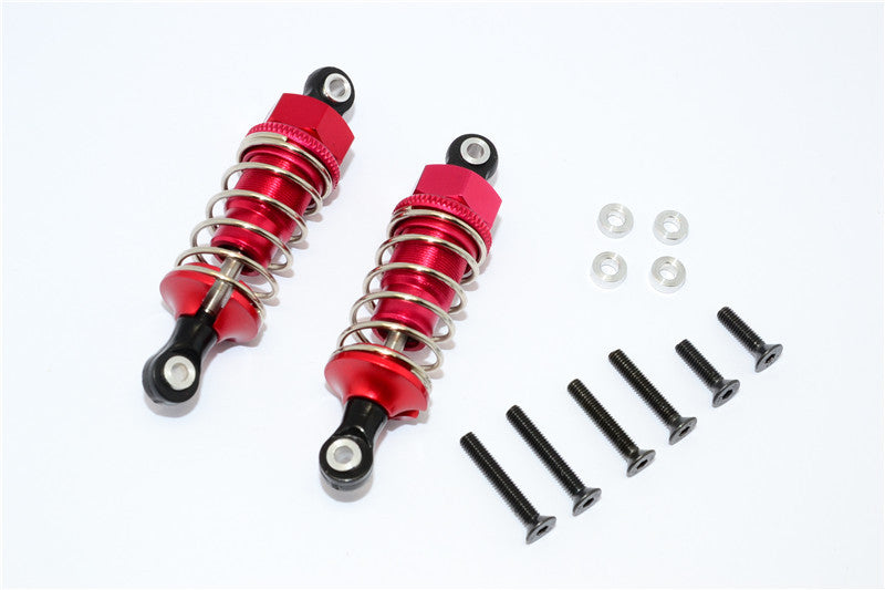 1/10 Touring - Plastic Ball Top Damper (60mm) With Washers & Screws - 1Pr Set Red - JTeamhobbies