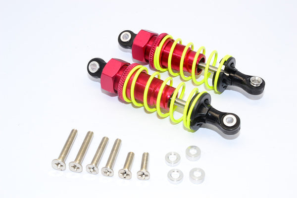 1/10 Touring - Plastic Ball Top Damper (65mm) With Washers & Screws - 1Pr Set Red - JTeamhobbies