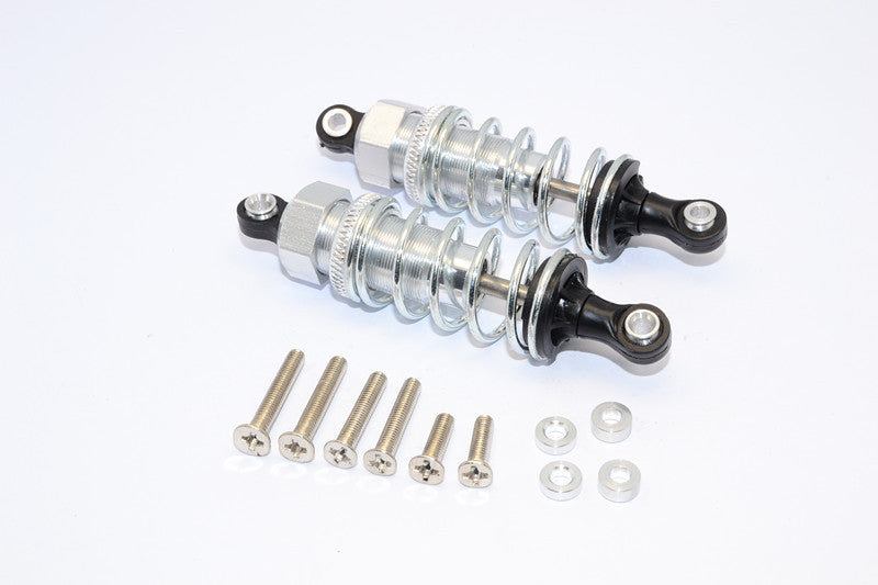 1/10 Touring - Plastic Ball Top Damper (65mm) With Washers & Screws - 1Pr Set Silver - JTeamhobbies